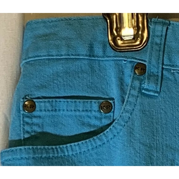 Kim Rogers Essentials Blue Teal Capri Jeans Womens 10P Belt Loops Pockets - Picture 2 of 8